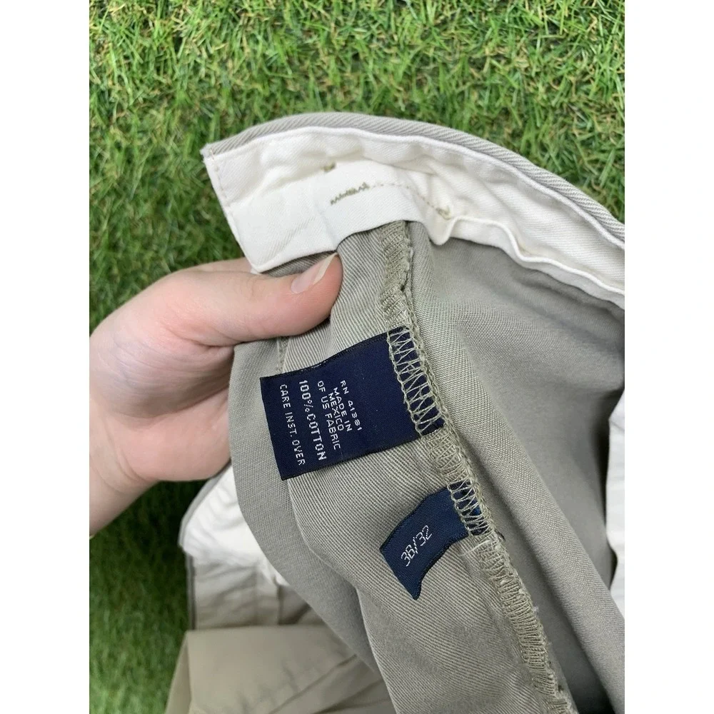 Vintage POLO Ralph Lauren Pants Mens 36X30 Tan Hammond Pant Pleated Cotton Slack